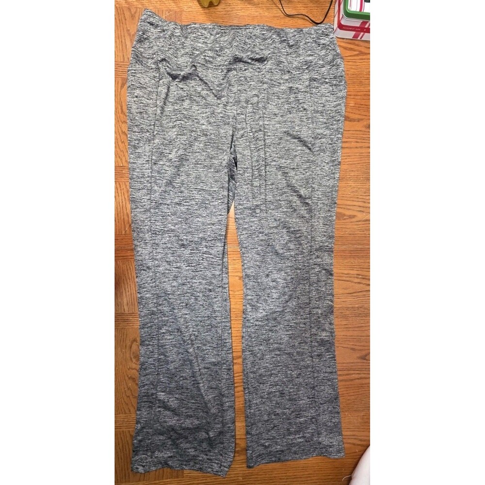 Tek Gear On The Go Yoga Pants Black Gray White Size XL